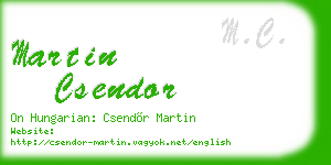 martin csendor business card